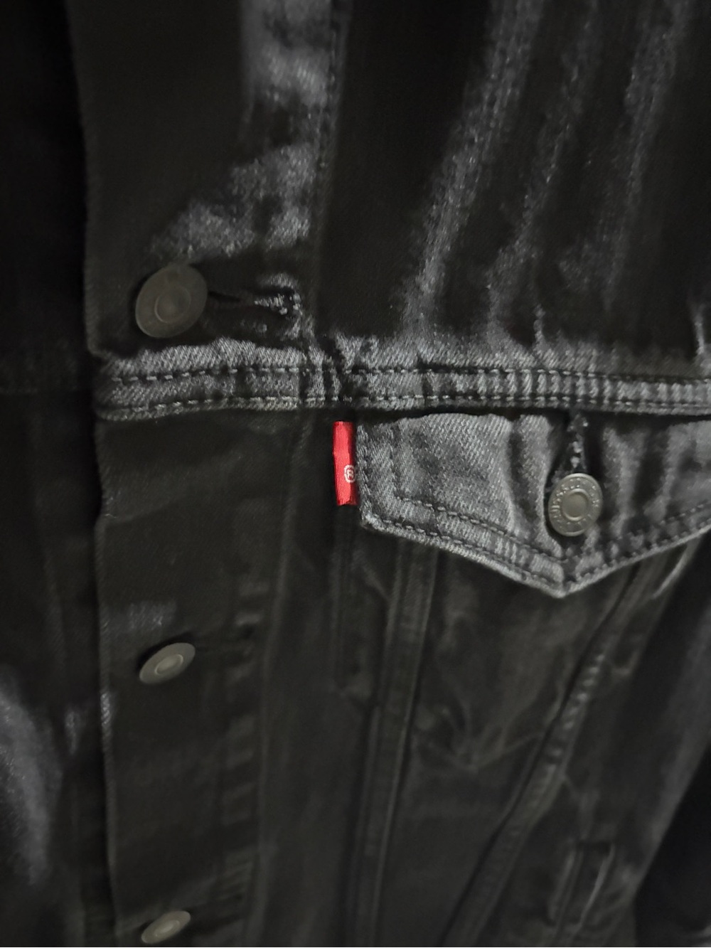 Levi’s Black Denim Trucker Jacket Size Medium - Excellent Condition - Picture 10 of 11